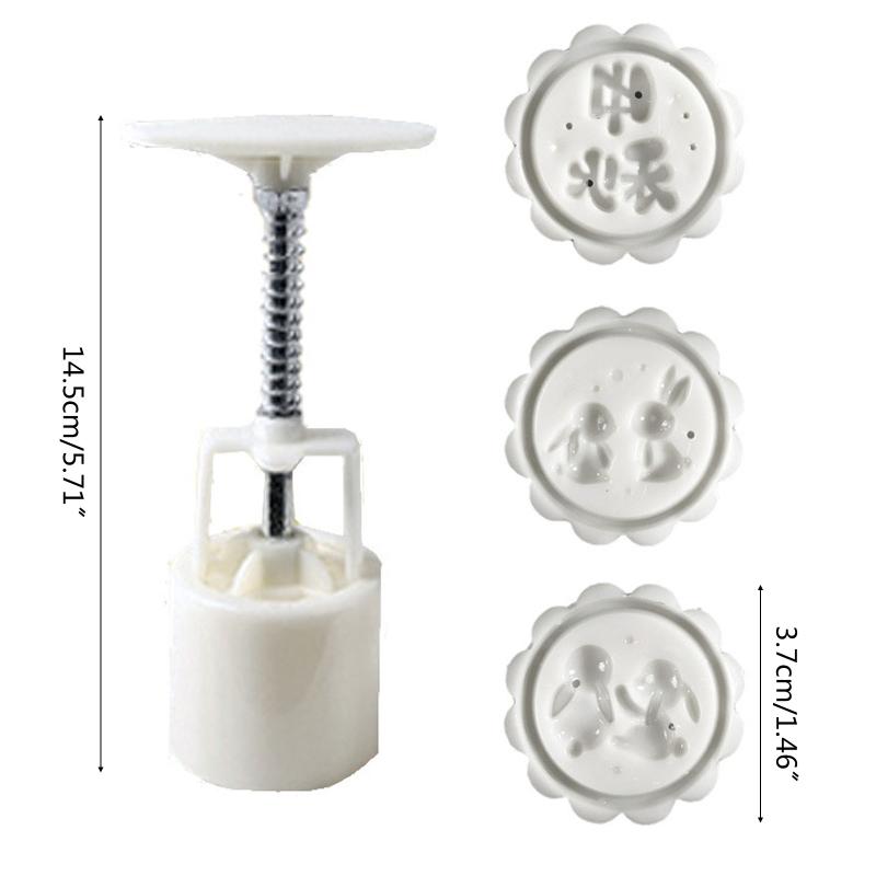 25g Plastic Material Dessert Molds Stamp Moon Cake Mould Cartoon Bunny Shaped DIY Baking Moulds for Mid-Autumn Festival