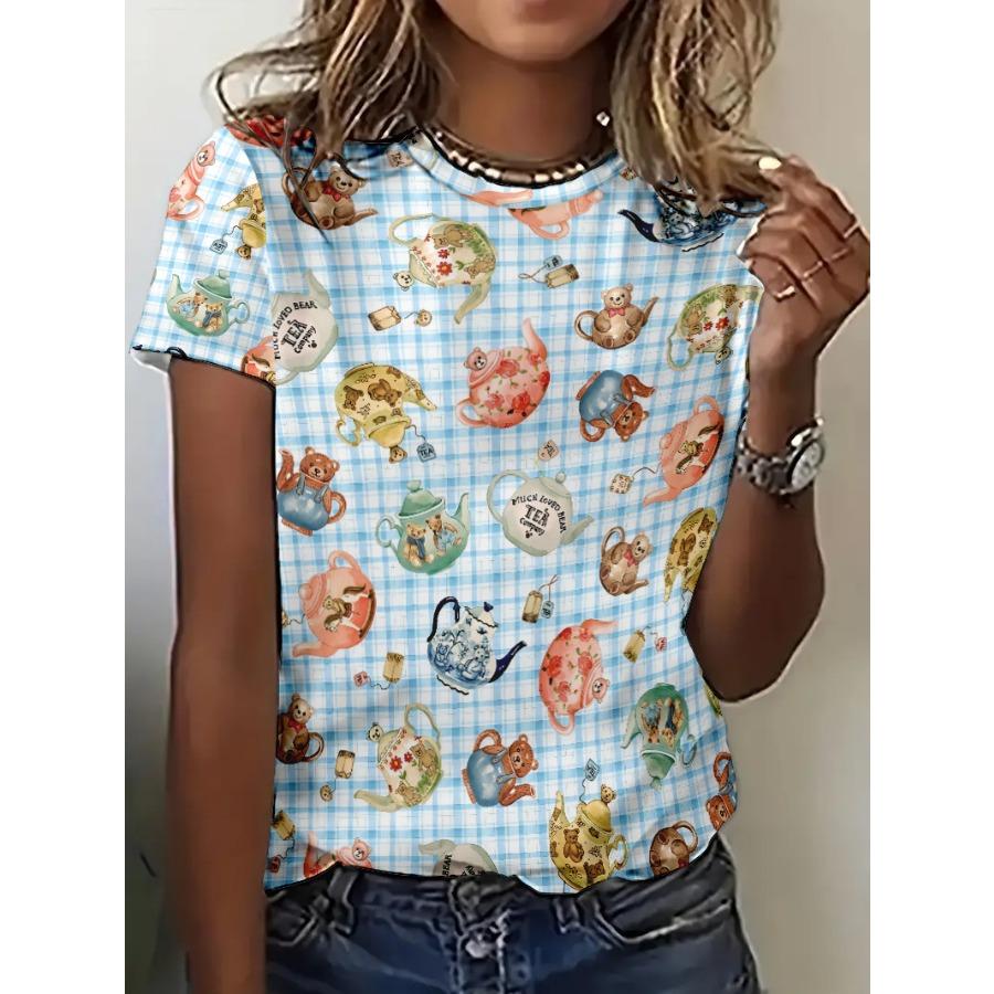 Animal Series 3D Digital Printed Tees Tops Women's Short Sleeved T-shirt Vintage Men's T-shirt