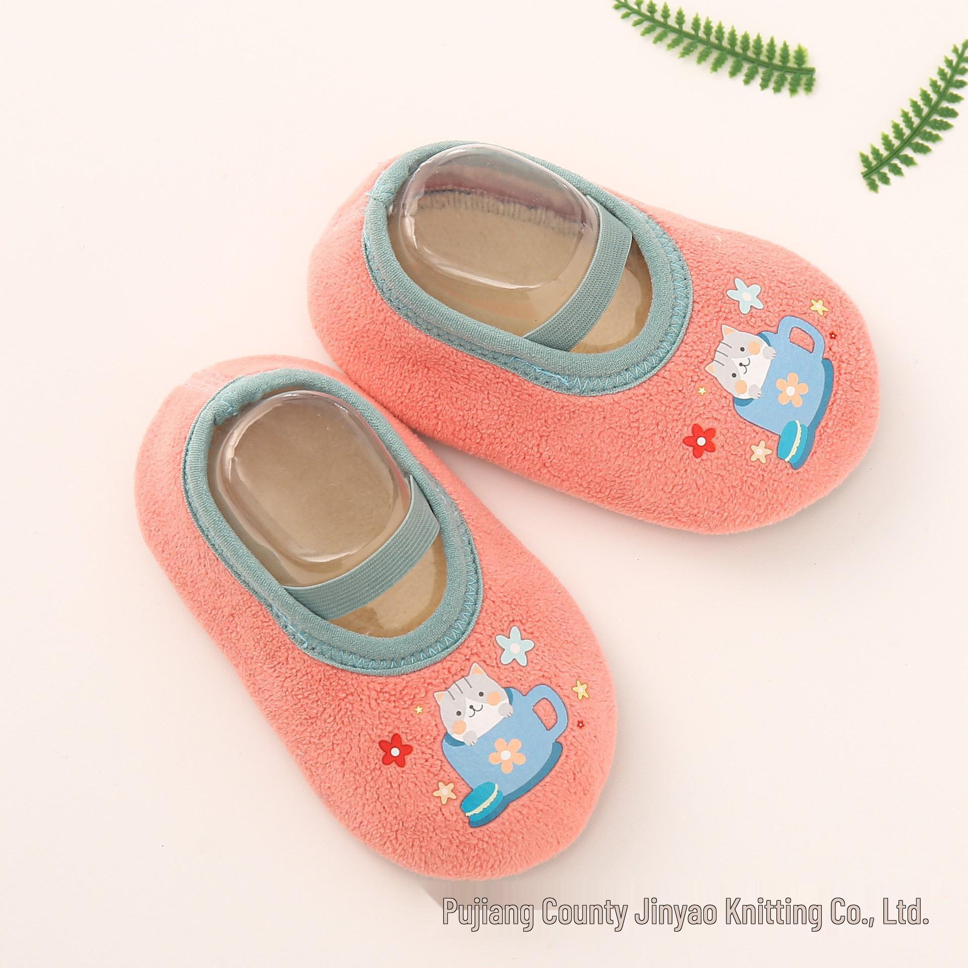 

Детские нескользящие теплые носки для пола с вельветовой подкладкой для малышей - для дома, весна-зима L - Foot length 15cm (3-4 years) розовый