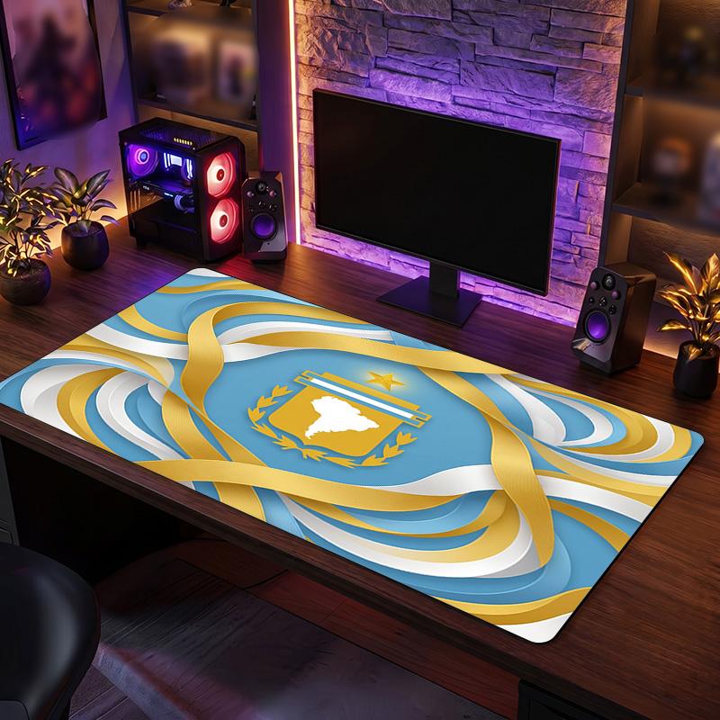 Argentina Fodboldlogo Musemåtte, Udvidet Skridsikker Gummiskrivebordsmåtte til Gaming Kontor Laptop Fan Gave