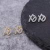 Hypoallergenic XO Letter Earrings Cubic Zirconia Square Huggie Earrings  for Music Lovers