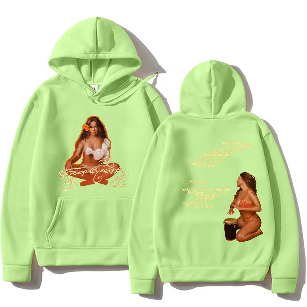2025 Women's Multicolor Hoodies Karol G Tropicoqueta Tracklist Pullovers Hip Hop Long Sleeve Streetwear Unisex Y2K Clothes Tops