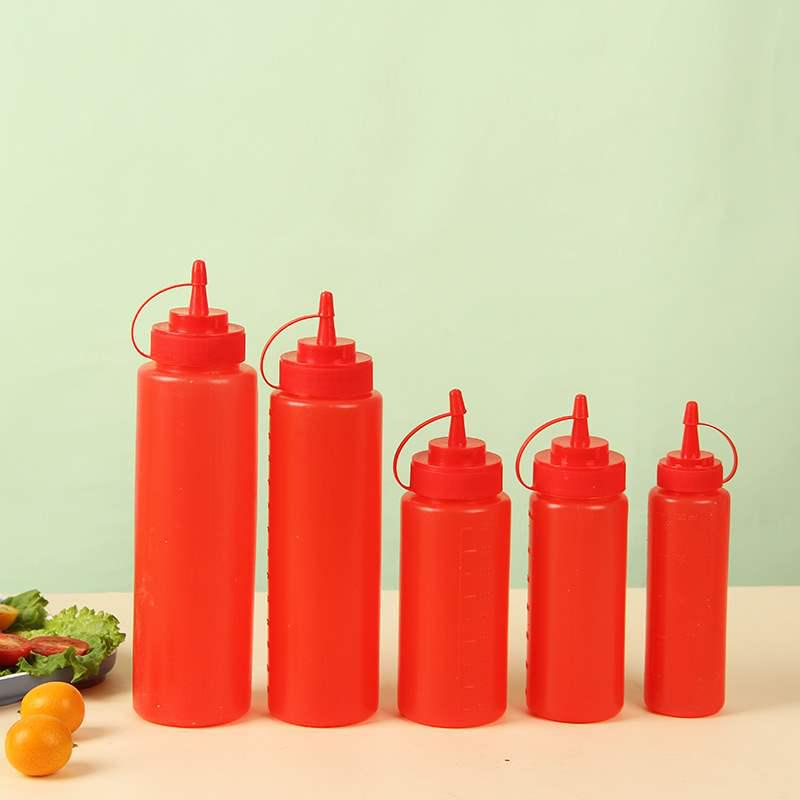 Leak-Proof Plastic Squeeze Bottle for Salad Dressing, Cream, Jam, Sauce, and Seasoning