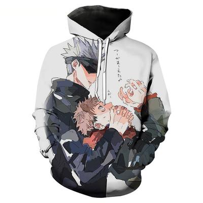 Handsome Kawaii Anime Character Print Hooded Cosplay 3D Anime Print Casual Hoodie Oversized Kids Streetwear Man Clothing