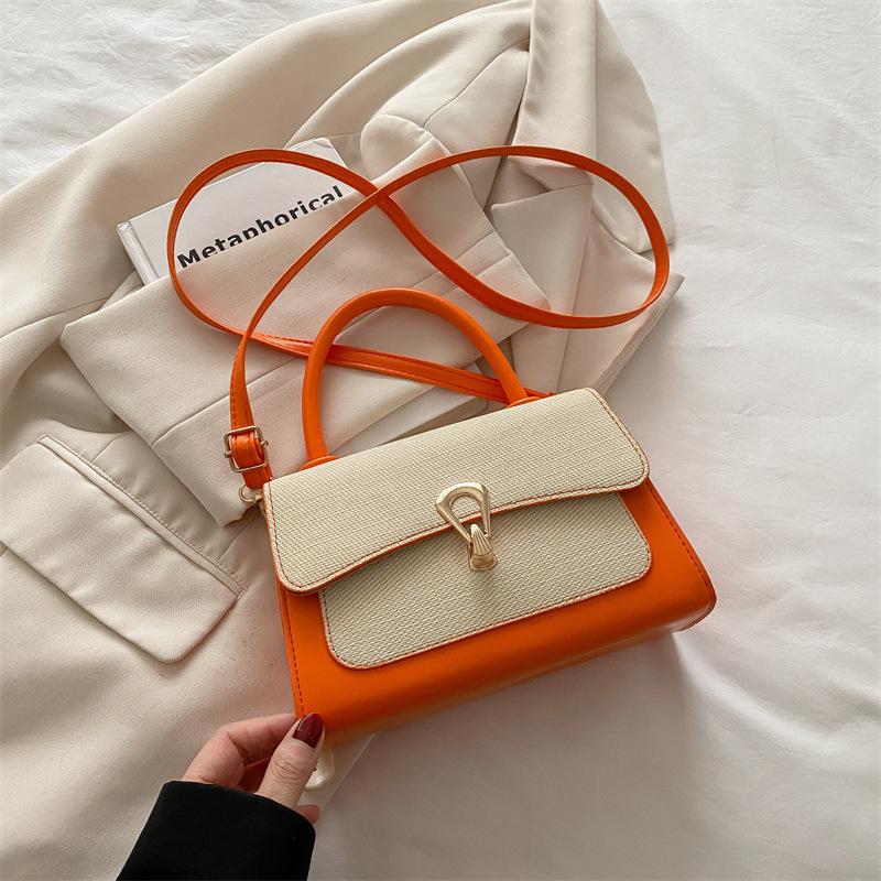 

Иноземный стиль вдавленный узор личи новая 2025 лето замок простой повседневный мессенджер плечевая портативная маленькая квадратная сумка женщина оранжевый