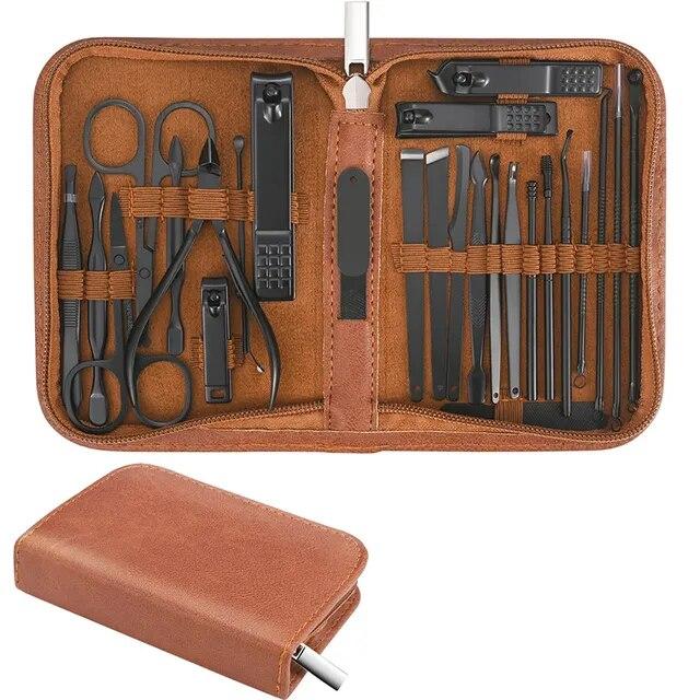 

Высокое качество 25 в 1 набор машинок для стрижки ногтей из нержавеющей стали дорожный набор для ухода за маникюром и педикюром набор инструментов для личной гигиены чёрный