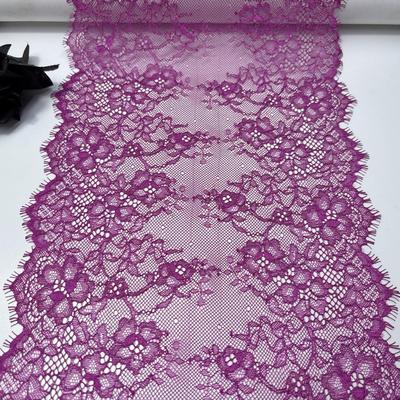 3m X 23cm French Eyelash Lace, Non-stretch Purple Chantilly Lace Trim for Bra, Underwear, Lingerie, Dress, Garment, Sewing & Crafting