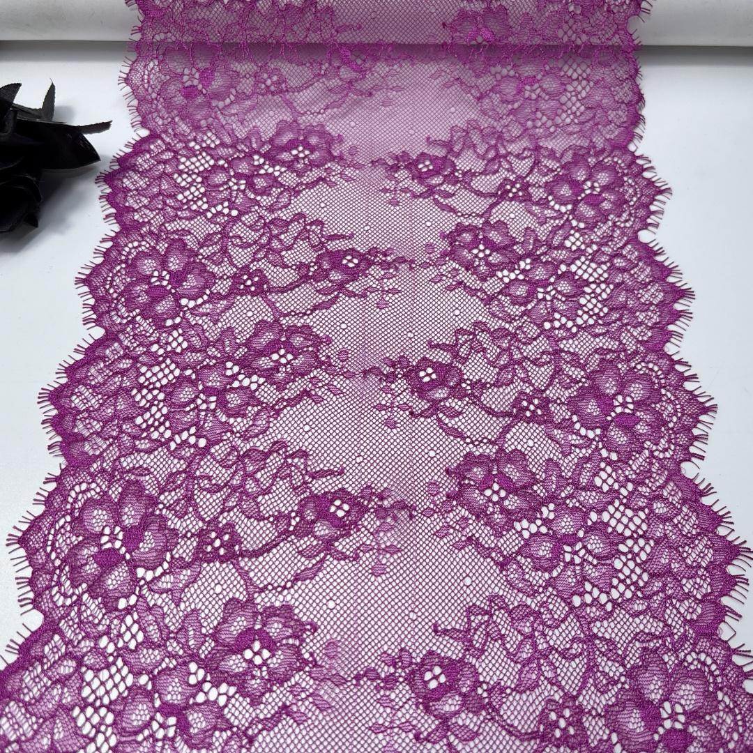 

3m x 23cm French Eyelash Lace, Non-stretch Purple Chantilly Lace Trim for Bra, Underwear, Lingerie, Dress, Garment, Sewing & Crafting 3 meters x 23 cm фиолетовый