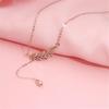 Rose Gold Plated Fashion Maple Leaf Purple Gold Classic Color Gold Clavicle Necklace