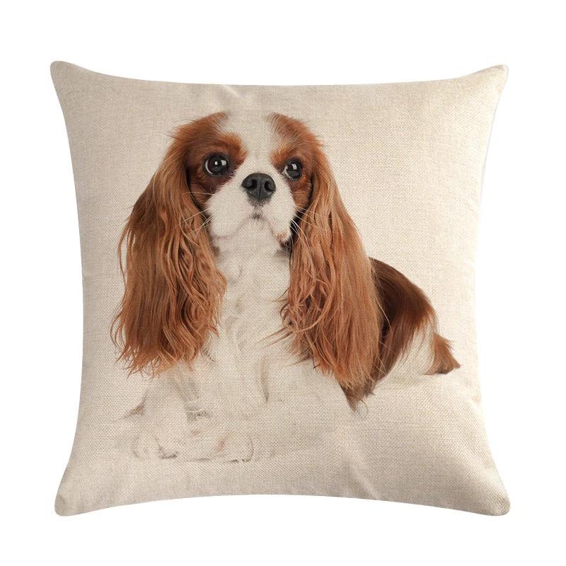 Mops Haustier Hund Muster Baumwolle Leinen Überwurf Kissen Kissenbezug Auto Haus Sofa Bett Dekorative Kissenhülle Funda Cojin
