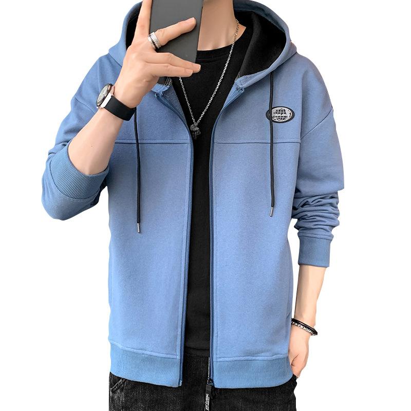 New Coat Men's Ins Spring and Autumn Easy-to-wear Sports and Leisure Trendy Brand Hooded Loose Zipper Cardigan Sweatshirt