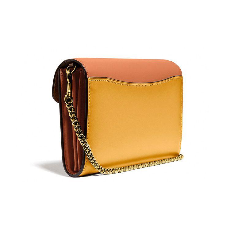 Coach Tabby 20 Leather Crossbody Bag Chain Bag Shoulder Bag Women Bags Orange Khaki 86094-B4SZB