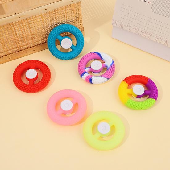 Silikonowy Fidget Spinner Wzmacniacz Chwytu Dłoni Odprężacz Stresu Teksturowana Wirująca Zabawka Sensoryczna Terapia Rąk przy Artretyzmie Sprzęt do Ćwiczeń Rehabilitacyjnych