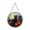 2D Halloween New Cat Witch Window Sunlight Catcher Acrylic Colorful Film Colorful Pendant Wall Decoration