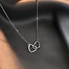 Beixi S925 Sterling Silver Heart Interlocking Necklace - Elegant and Versatile Clavicle Jewelry for Women