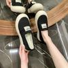 Canvas Schuhe für Damen Niedrig Geschnitten Beliebte Board Schuhe PVC Runde Zehenpartie Umschlagschuhe Mode Spleißung Damen Casual