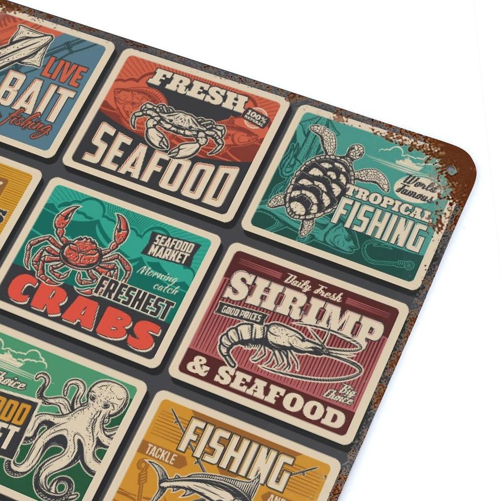 1-Pack shabby retro sign panel, 20×30cm and 30×40cm, antique rust surface metal wall decor for cafe or bedroom