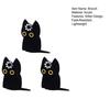 Yangyizhi 2/3Pcs Brooch Pin, Black Cat Design Lapel Decorative Badge with Standard Safety Versatile for Clothing Bags Hats Shoes