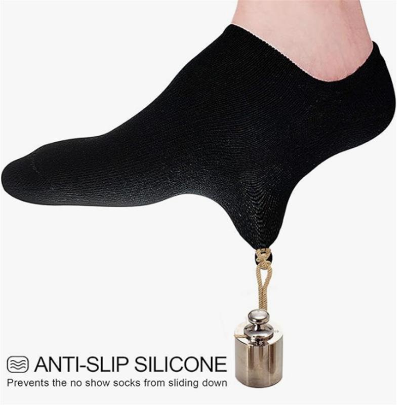 

Мужские летние носки с низким вырезом и противоскользящей подошвой - Дышащие, Повседневные, Невидимый дизайн для женщин One Size чёрный