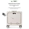 18-Inch Aluminum Carry-On Trolley Suitcase with Front Opening - Compact, Durable for Men, Women, and Students, Free Check-In