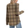 Women's Plaid Print Round Neck Long Sleeve Casual Loose Top