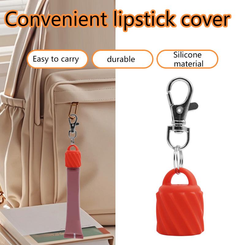 High Quality Practical Silicone Keychain Cap Portable Durable Holder Keychain Compatible For Lip Balm Lipstick Storage Cap