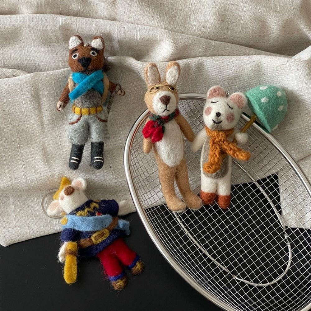 Mouse King Nepal Felt Keyring Mountain Climbing Bear Fairy Tale Style Keychain  Hanging Accessory
