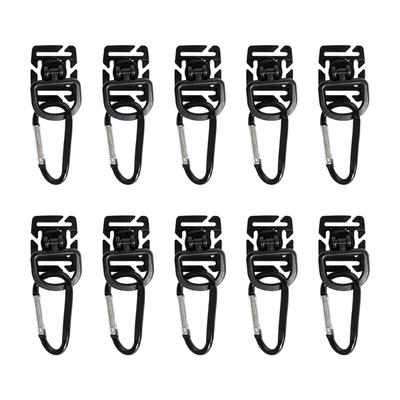10pcs 360 Rotating D Rings Clip Quickly Attach Strap Buckles Tube Buckle Management Tool for 25mm Webbing