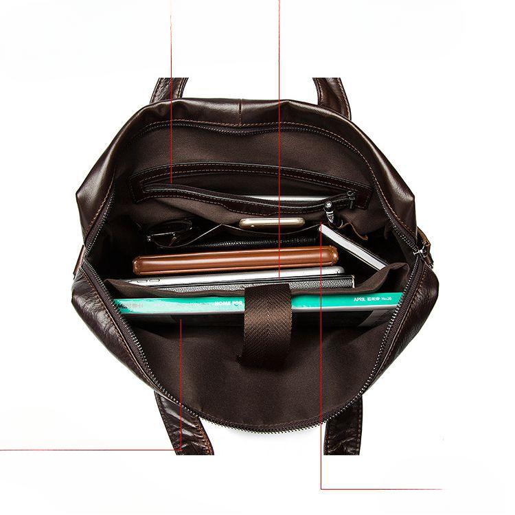 Men's Business Bag Shoulder Bag Genuine Leather Handheld Briefcase Business Men's Bag Cowhide Shoulder Crossbody Bag
