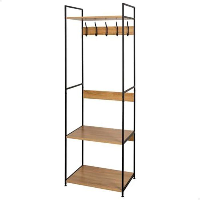 Meuble à chaussures et portemanteau - AKTIVE - Max Home 18432 - 5 crochets - 3 étagères - Noir