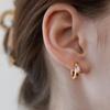(Silver 925) Crystal Inside Hoop Earrings EC1972