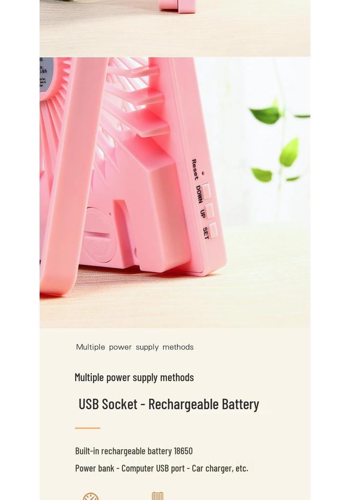 USB Rechargeable Mini Desktop & Handheld Fan - Long Battery Life, Ideal for Outdoor Use & Students