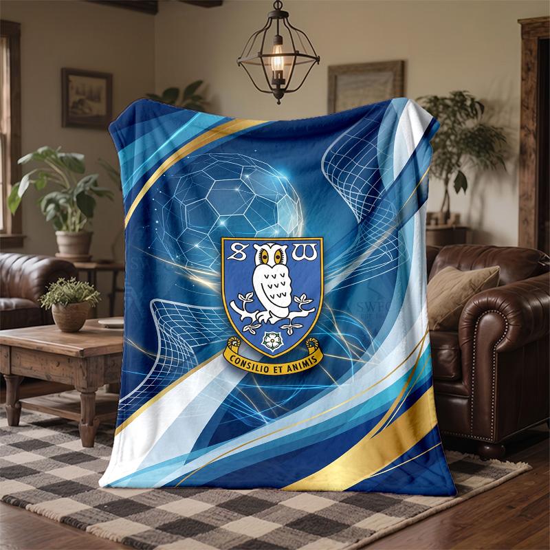Sheffield Wednesday Football Print Flannel Blanket Soft Warm Sofa Bed Throw Blanket For Home Office Bedroom