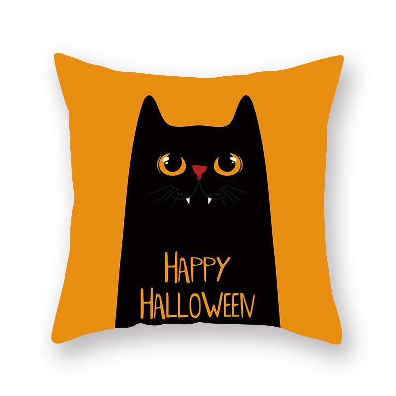 Halloween Pillow Cover Cartoon Pumpkin Head New Peach Skin Cushion Cover Sofa Cushion