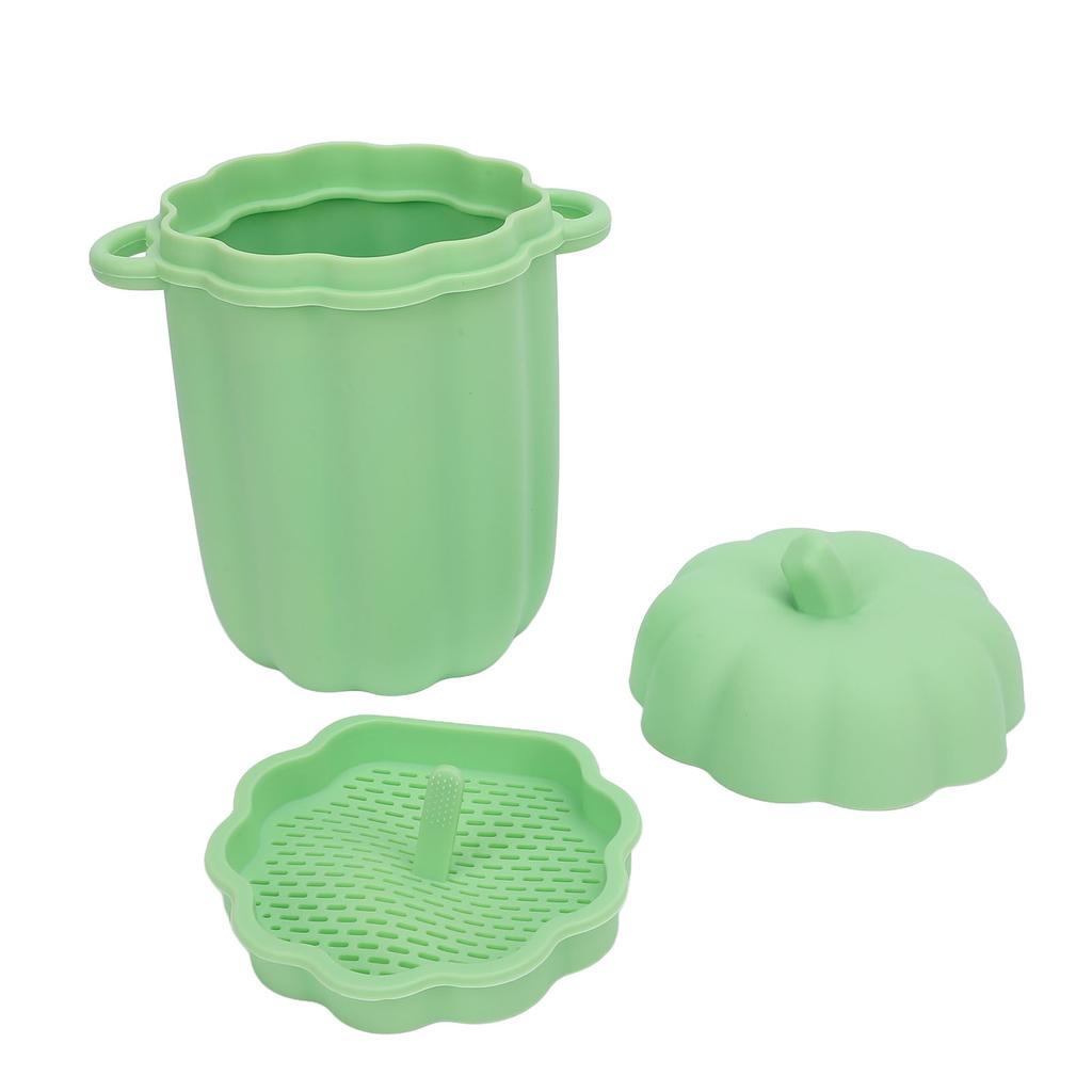 Pumpkin Shape Bacon Grease Strainer Bin Collector Kitchen Tool Silicone Grease Container with