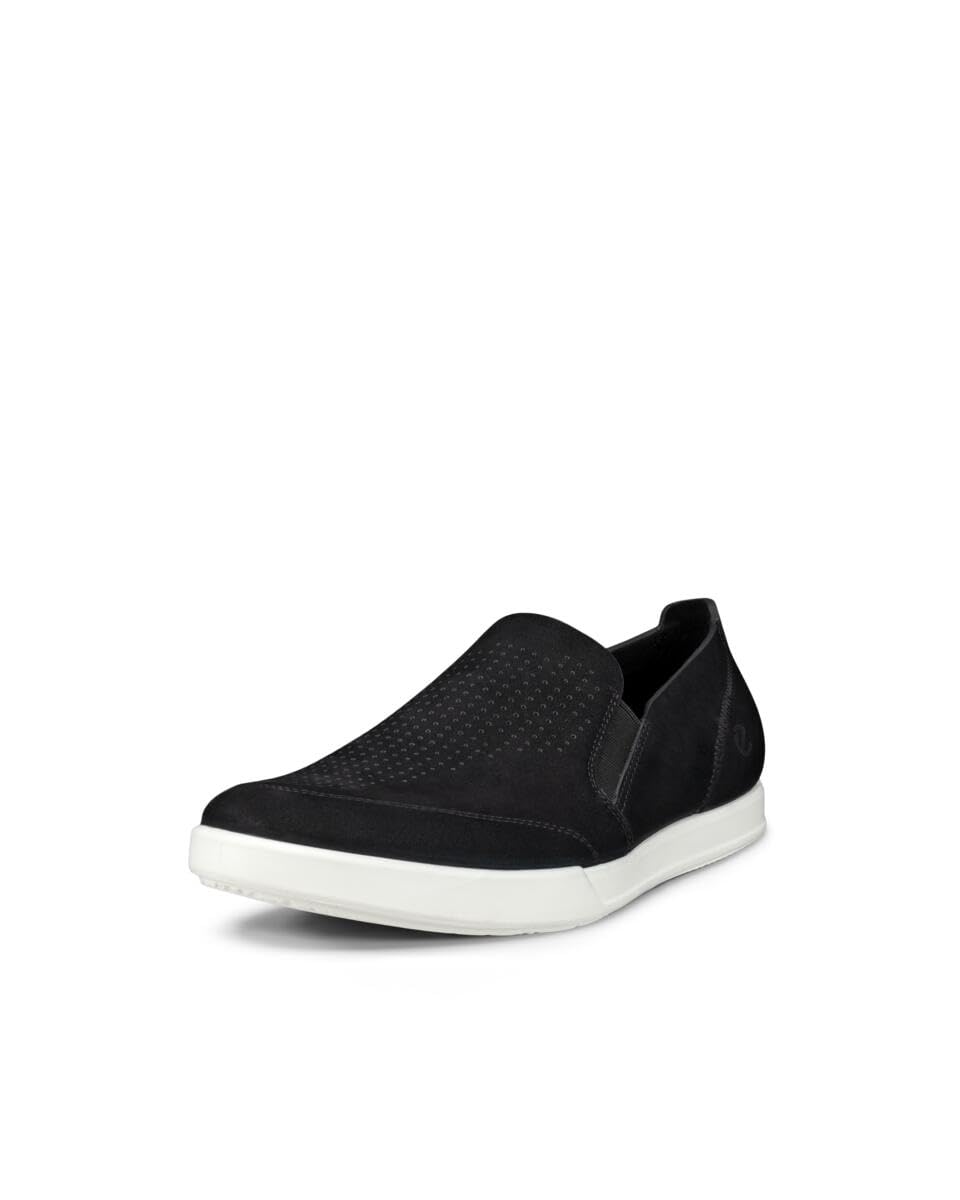 

ECCO Travel Genuine Leather Men s Casual Slip-On Sneakers, Size 55111402001, Black, Sizes 26.5cm-27.0cm, 3E