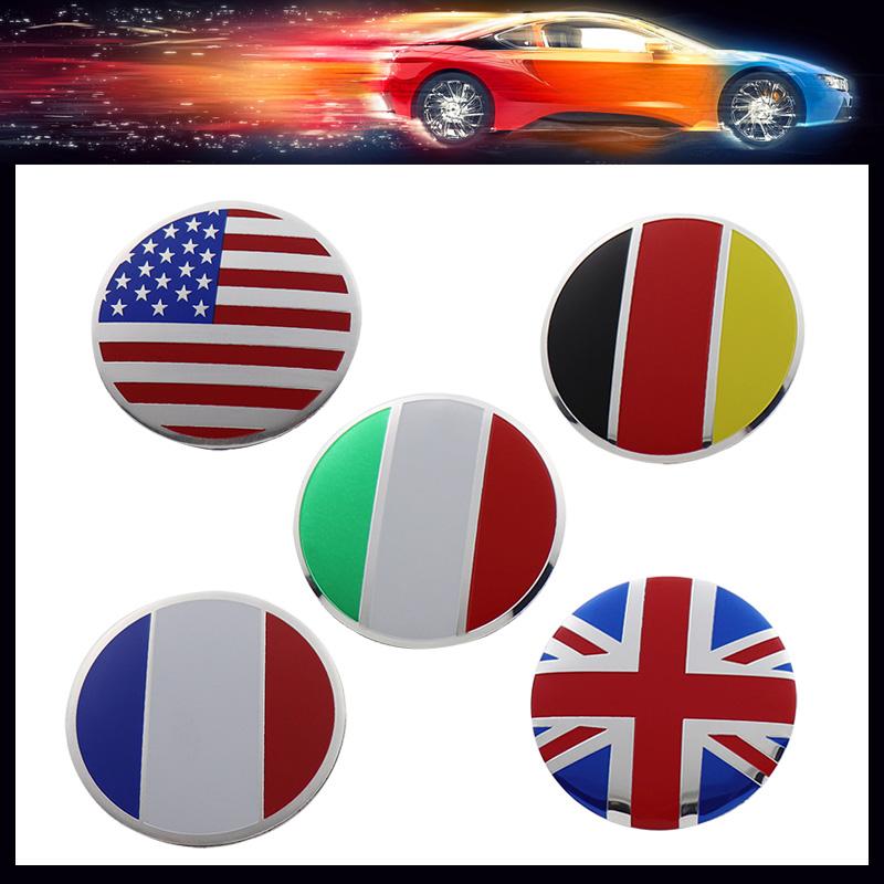 4x Car Wheel Hub Center Caps 56mm United States Germany England Italy France National Flag For Rim Cover Badge Emblem Exterior Styling Accessories