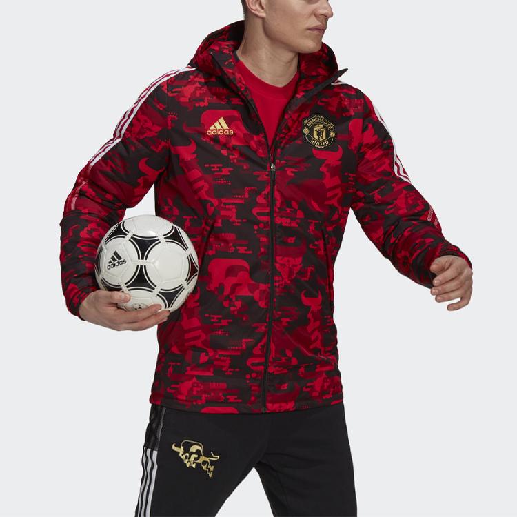 Adidas Manchester United CNY-serien Polstret jakke med hette Herre Overbekledning Rød GK9446