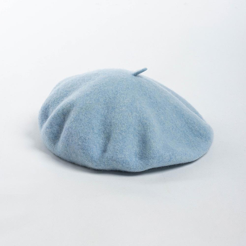 Autumn And Winter Fashion Large Head Circumference Solid Beret Simple And Versatile Women'S Warm Artist Hat