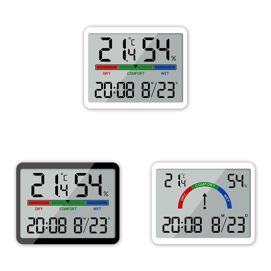 Digital Indoor Thermometer Clock With Alarm For Home Office Use
