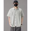 Men's Summer Plus-Size Short-Sleeve Shirt: Solid-Color Casual Short-Sleeve Shirt for Young Men