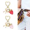 Elegant Strawberry Keychain Charm Pendant Convenient for Women Girls Fashionable Bag Charm with Heart Clasp Designs