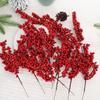20/1pcs Christmas Red Berries Branches Artificial Holly Berry Stamen Plants Flowers Wreath Ornaments Xmas Tree Party Home Decor