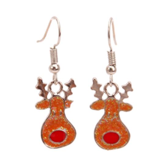 

1 пара рождественских сережек, венок Санта-Клауса, аксессуар, носки с оленями, висячие серьги на Рождество 9