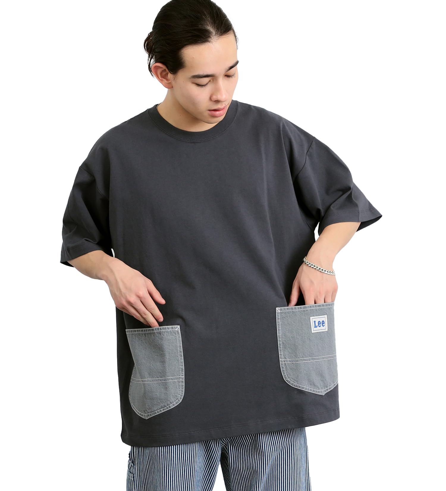 

Lee Painter Шорты с двойным карманом Угольный цвет Размер S Мужская футболка, Рукав, Серый,