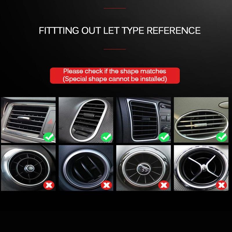 10pcs 20cm Car Interior Chrome Blower Strip Air Conditioner Vent Outlet Trim Strip Fan Edge Door Protector Decoration