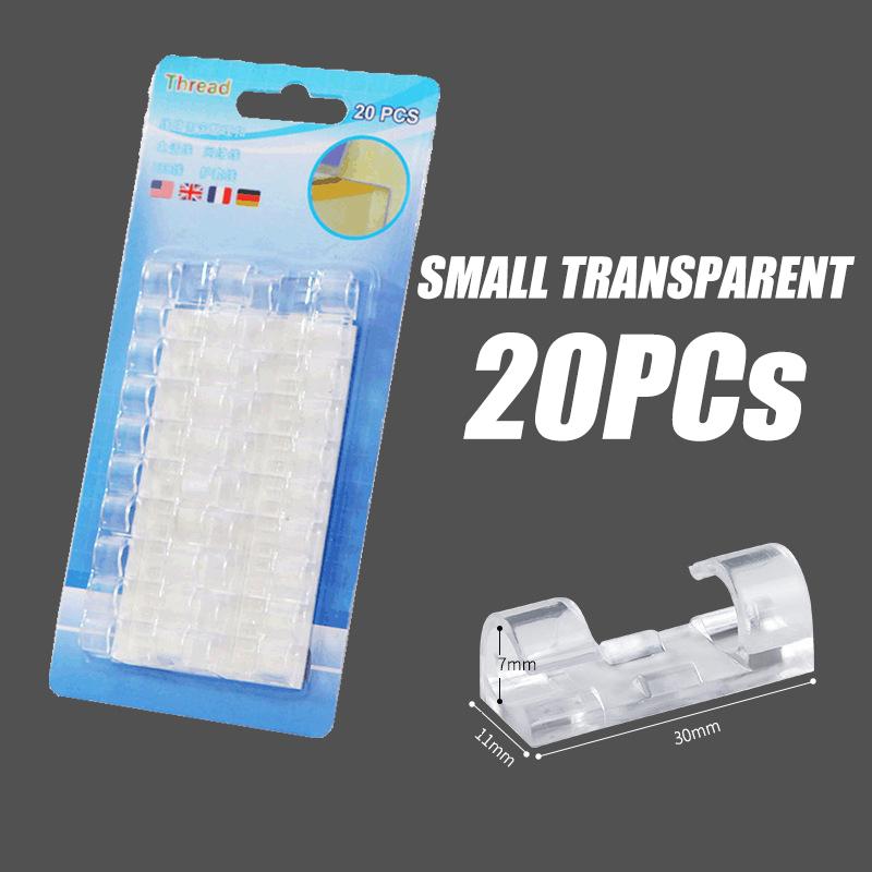 20Pcs Self Stick Wire Organizer Line Cable Buckle Auto Fastener Clips Clamp Table Wall Fixer Fastener Holder Car Organizer