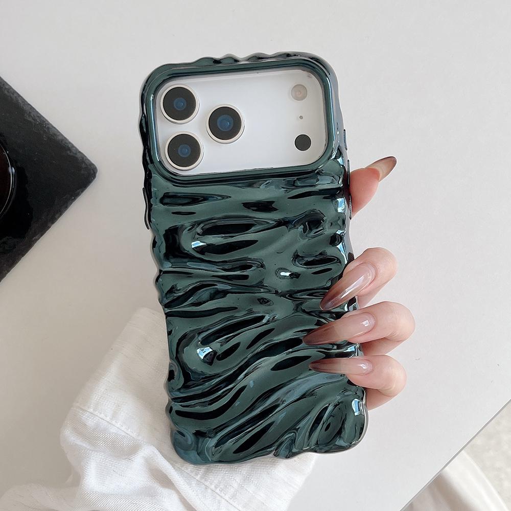 

Electroplated 3D Cream Pattern Phone Case For iPhone 17 Air 16 15 14 13 Pro Max 17pro Soft Shockproof Silicone Back Cover iPhone Air
