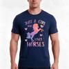 Just A Girl Who Loves Horses TShirt Summer Casual Cotton Tee Oversized Streetwear Tops Vintage Graphic Print 100 Cotton