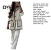 2 Teile/satz Damen Herbst Hemd Hosen Set Umlegekragen Einreihig Langen Ärmeln Patchwork Top Weites Bein Lose Hose Homewear Casual Outfit